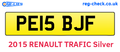 PE15BJF are the vehicle registration plates.