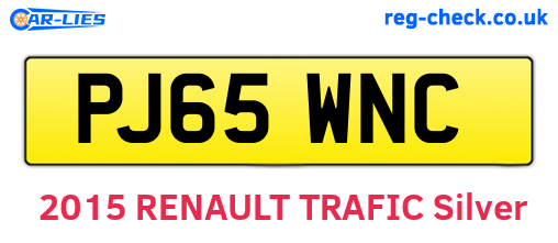 PJ65WNC are the vehicle registration plates.