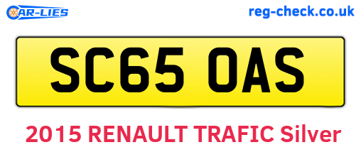 SC65OAS are the vehicle registration plates.