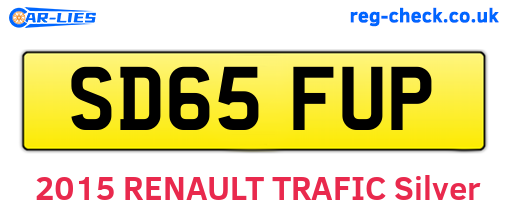 SD65FUP are the vehicle registration plates.