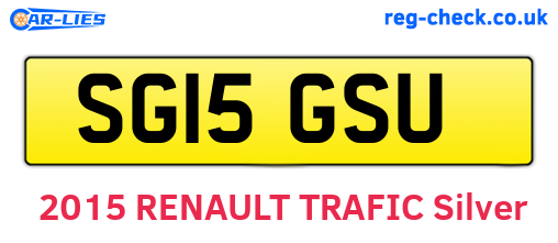 SG15GSU are the vehicle registration plates.