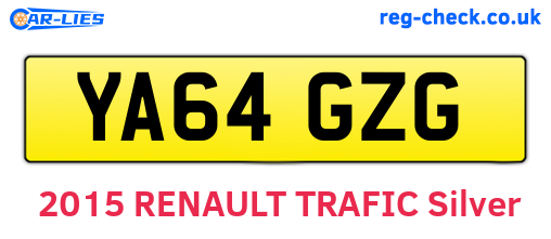 YA64GZG are the vehicle registration plates.