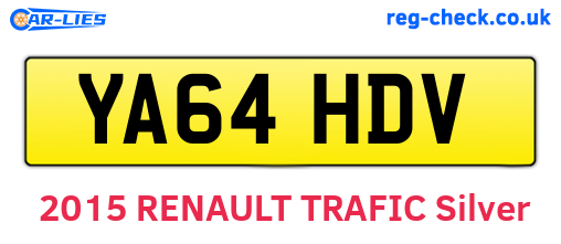 YA64HDV are the vehicle registration plates.