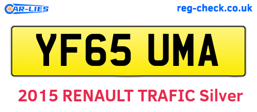 YF65UMA are the vehicle registration plates.