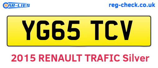 YG65TCV are the vehicle registration plates.