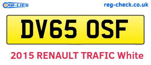 DV65OSF are the vehicle registration plates.