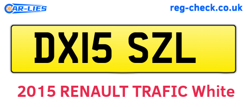 DX15SZL are the vehicle registration plates.