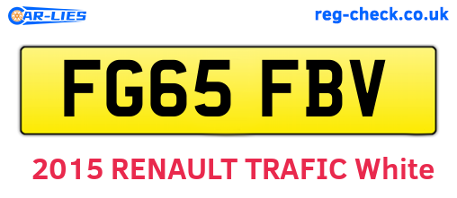 FG65FBV are the vehicle registration plates.