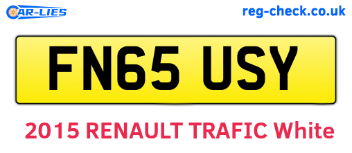 FN65USY are the vehicle registration plates.