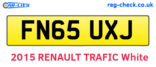 FN65UXJ are the vehicle registration plates.