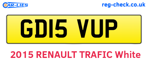 GD15VUP are the vehicle registration plates.