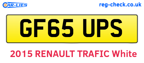 GF65UPS are the vehicle registration plates.