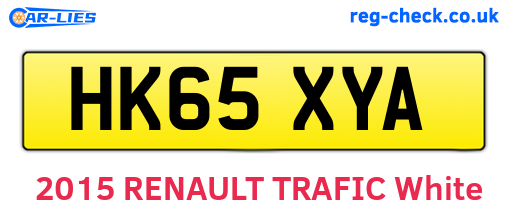 HK65XYA are the vehicle registration plates.