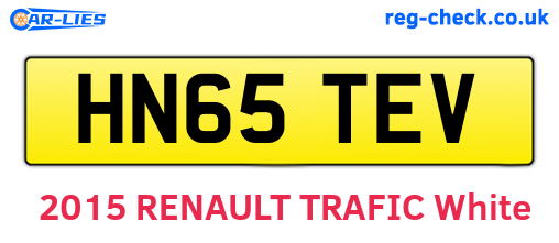 HN65TEV are the vehicle registration plates.
