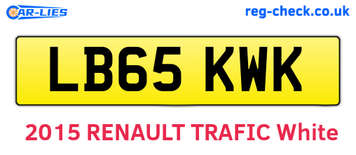 LB65KWK are the vehicle registration plates.