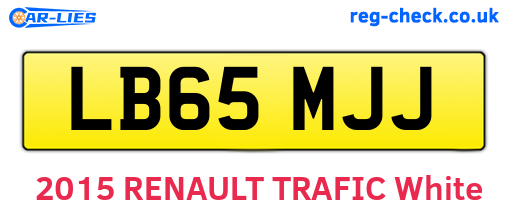 LB65MJJ are the vehicle registration plates.