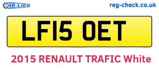 LF15OET are the vehicle registration plates.