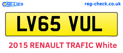 LV65VUL are the vehicle registration plates.