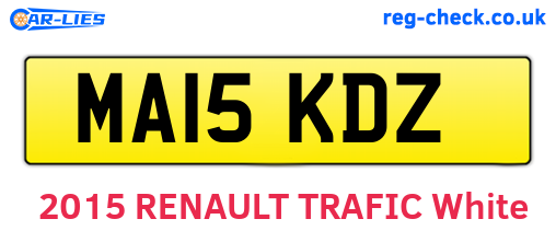 MA15KDZ are the vehicle registration plates.
