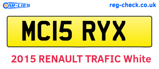 MC15RYX are the vehicle registration plates.