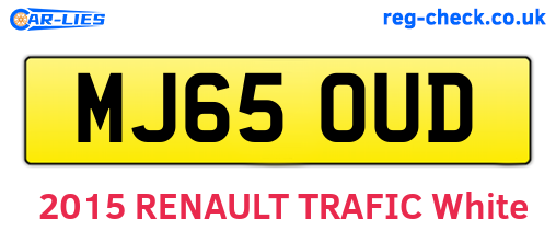 MJ65OUD are the vehicle registration plates.