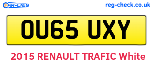 OU65UXY are the vehicle registration plates.