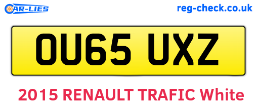OU65UXZ are the vehicle registration plates.