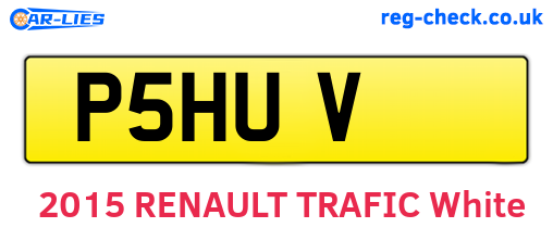 P5HUV are the vehicle registration plates.