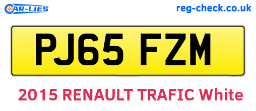 PJ65FZM are the vehicle registration plates.