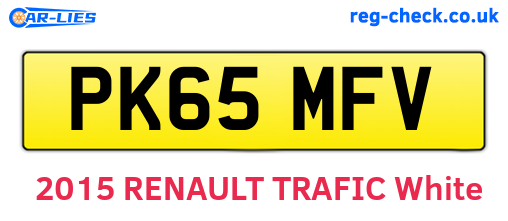 PK65MFV are the vehicle registration plates.