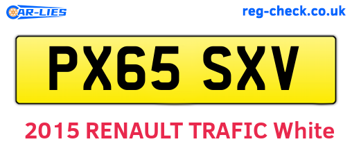 PX65SXV are the vehicle registration plates.