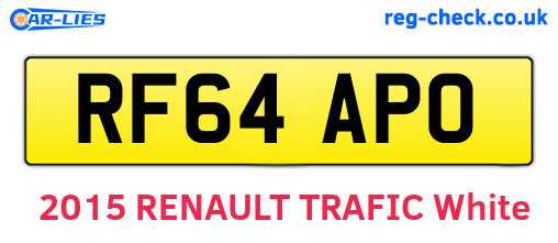 RF64APO are the vehicle registration plates.
