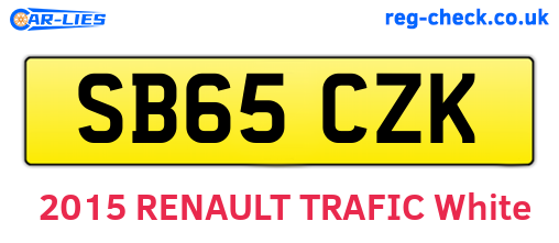 SB65CZK are the vehicle registration plates.