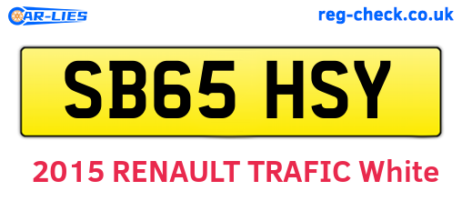 SB65HSY are the vehicle registration plates.