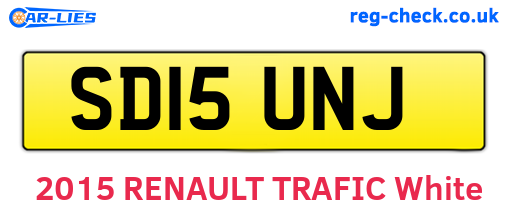 SD15UNJ are the vehicle registration plates.