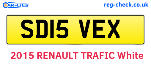 SD15VEX are the vehicle registration plates.