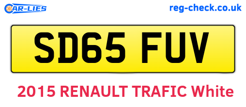 SD65FUV are the vehicle registration plates.
