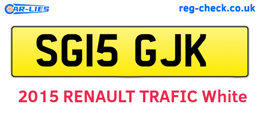 SG15GJK are the vehicle registration plates.