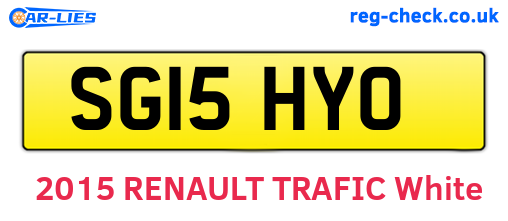 SG15HYO are the vehicle registration plates.