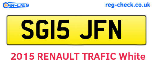 SG15JFN are the vehicle registration plates.