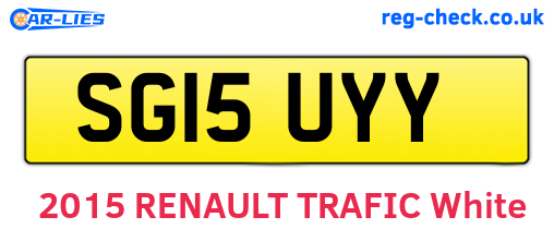 SG15UYY are the vehicle registration plates.