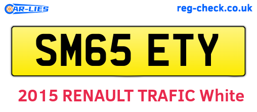 SM65ETY are the vehicle registration plates.