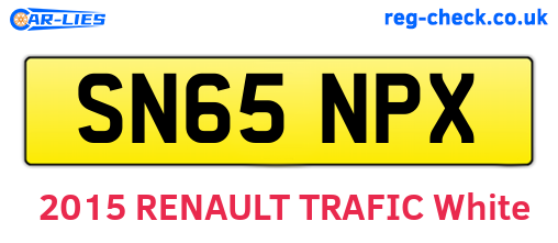 SN65NPX are the vehicle registration plates.