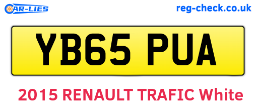 YB65PUA are the vehicle registration plates.