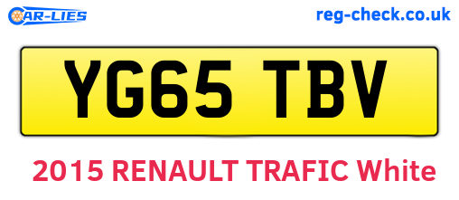 YG65TBV are the vehicle registration plates.