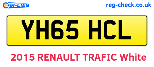 YH65HCL are the vehicle registration plates.