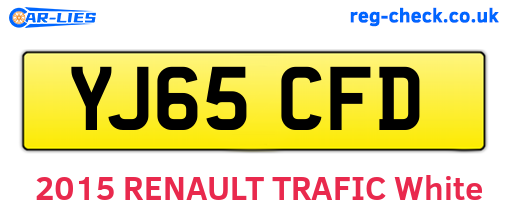 YJ65CFD are the vehicle registration plates.