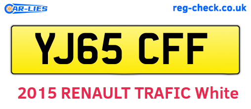 YJ65CFF are the vehicle registration plates.