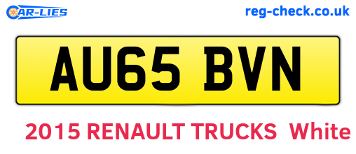 AU65BVN are the vehicle registration plates.