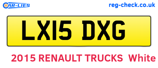 LX15DXG are the vehicle registration plates.